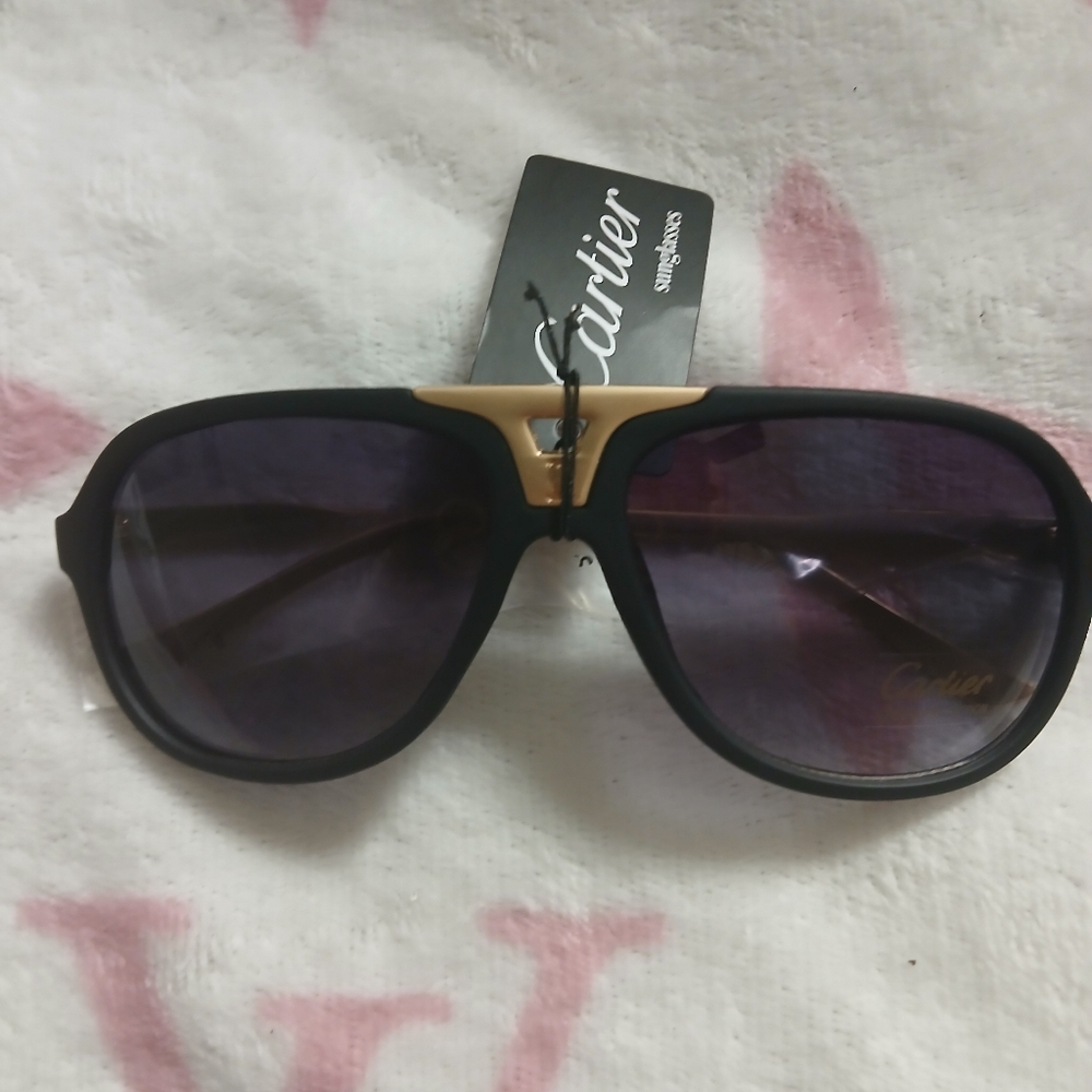 Women's Sunglasses with Black and Gold Accents